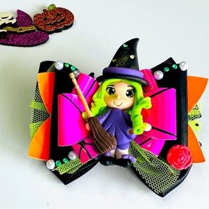 HALLOWEEN WITCH HAIR BOW Girl and Toddler